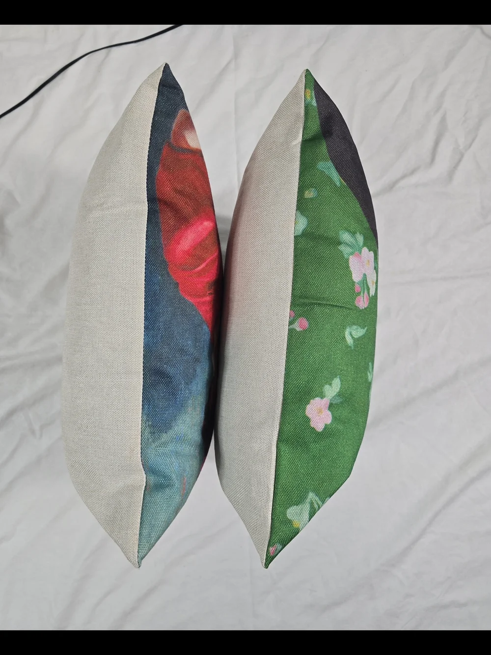 Source Unknown Frida Kahlo Art Pillow Covers in Red, Green, Pink